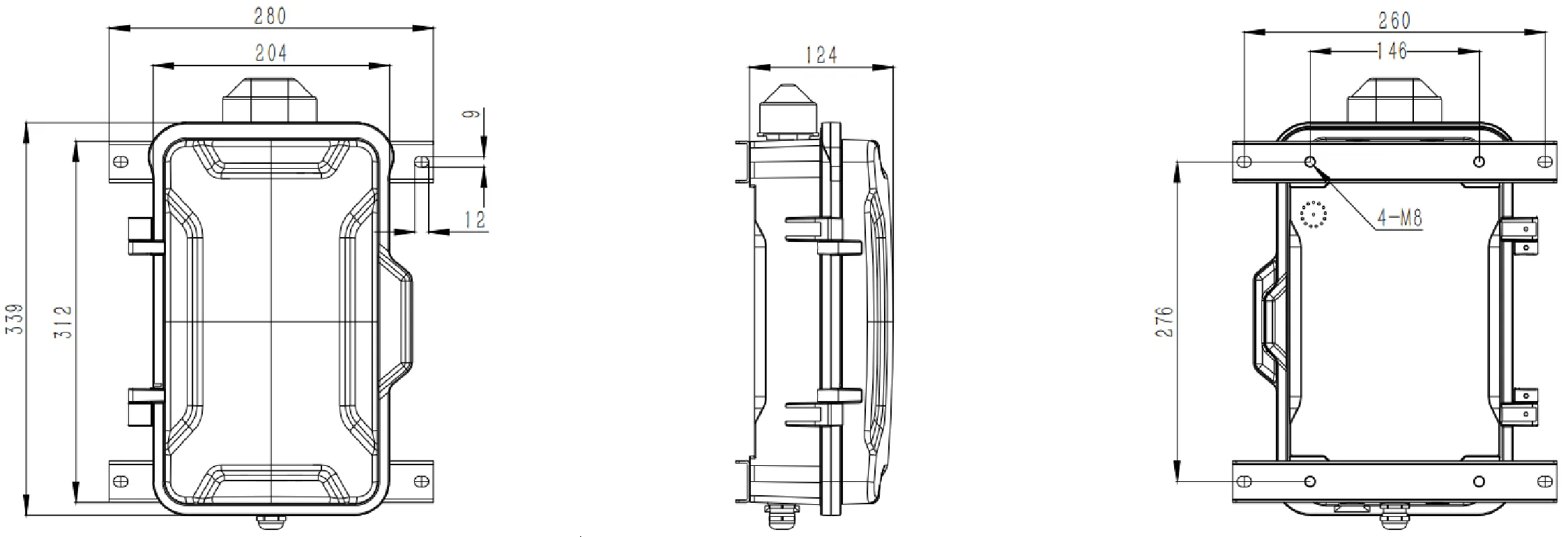 JR101-FK-L-AL Dimensions