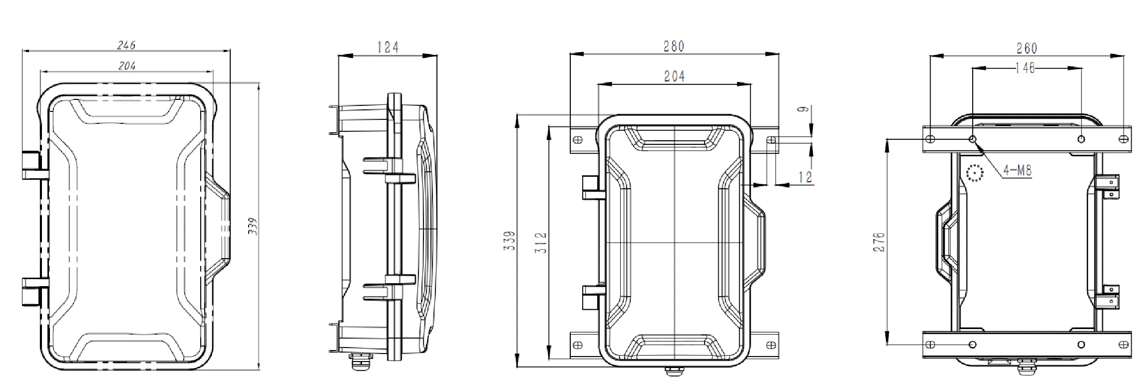 JR102-SC-AL Dimensions