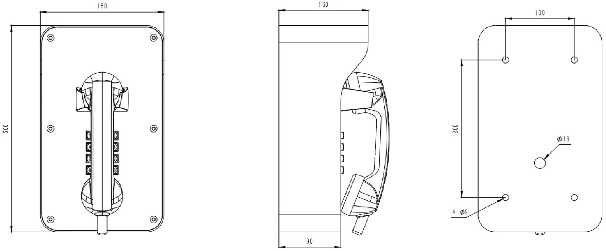 JR210-FK-SIP Dimensions