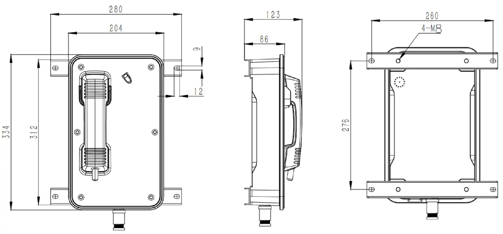 JREX106-A03-CB-AL Dimensions